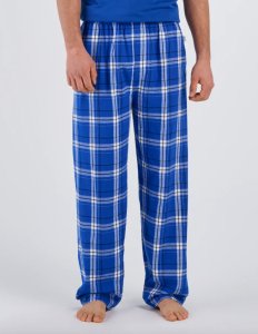 Boxercraft Men's Harley Carnegie Electric Blue Plaid Flannel Pajama Pant