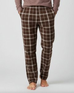Boxercraft Men's Harley Varsity Espresso/Brown/Natural Plaid Flannel Pajama Pant