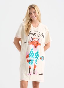 Little Blue House by Hatley For Fox Sake Cotton Sleepshirt in Shortbread