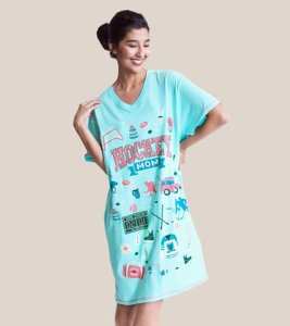 Little Blue House by Hatley Hockey Mom Cotton Sleepshirt in Blue