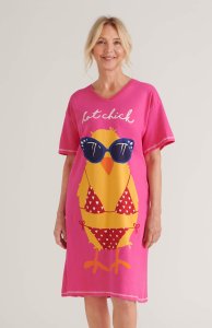 Little Blue House by Hatley Hot Chick Cotton Sleepshirt in Pink