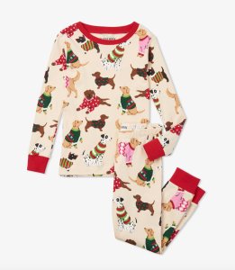 Little Blue House by Hatley Ivory Woofing Christmas Kids Pajama Set