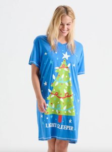 Little Blue House by Hatley Light Sleeper Cotton Sleepshirt in Palace Blue