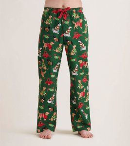 Little Blue House by Hatley Men's Woofing Christmas Flannel Pajama Pant