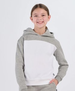 Boxercraft Kids Oxford Heather/White Colorblocked Hoodie
