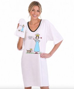 Emerson Street "Listen Honey-Don't Mind Me...I'm Just The Queen!" Cotton Nightshirt in A Bag