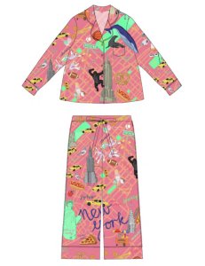 Karen Mabon New York Organic Cotton Classic Pajama Set in Coral