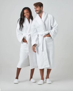 Kashwére Kapua Shawl Collared Robe in White