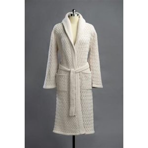 Kashwére Basket Weave Shawl Robe in Malt