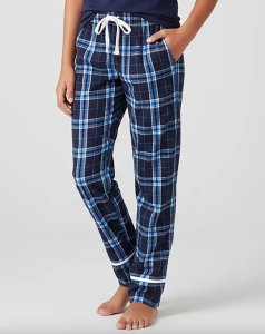 Boxercraft Kids Navy/Colmbia Cuffed Poly Flannel Plaid Pant