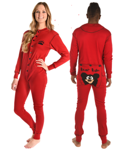 Lazy One Adult Unisex Red Bear Bum FlapJack
