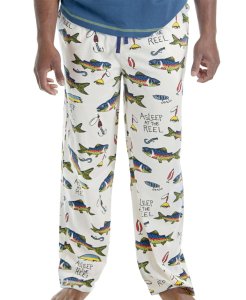 Lazy One Men's Asleep At The Reel Cotton Knit Pajama Pant