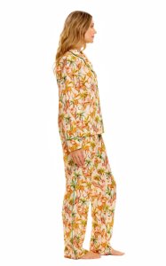 The Lazy Poet Women's Emma Pegasus Linen Classic Long Sleeve Pajama Set