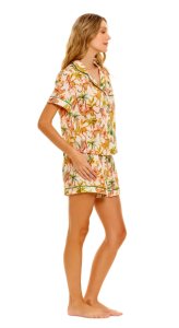 The Lazy Poet Women's Nina Pegasus Linen Short Sleeve Shorts Set