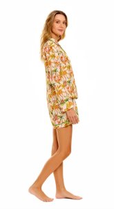 The Lazy Poet Women's Vera Pegasus Linen Long Sleeve Shorts Set