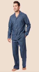 The Cat's Pajamas Men's Lisbon Pima Flannel Classic Pajama Set