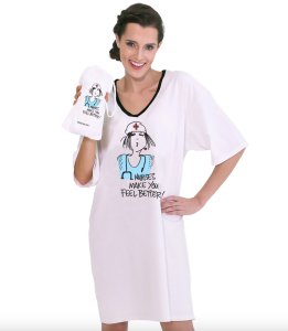 Emerson Street "Nurses Make You Feel Better!" Cotton Nightshirt in a Bag