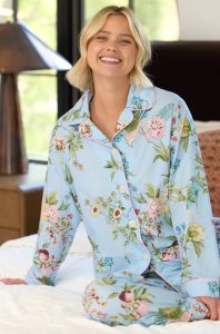 The Cat's Pajamas Women's Perch and Bloom Luxe Pima Cotton Classic Pajama Set