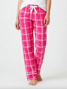 Boxercraft Women's Carnegie Pink Plaid Flannel Cuffed Pajama Pant