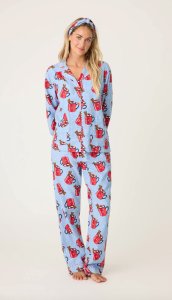 PJ Salvage Hug in a Mug Classic Flannel Pajama Set in Denim
