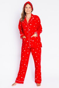 PJ Salvage Wish Upon A Star Classic Flannel Pajama Set in Red