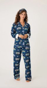 PJ Salvage Ski You Later Classic Flannel Pajama Set in Navy
