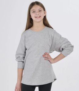 Boxercraft Kids Pom Pom Long Sleeve T-Shirt in Oxford Heather