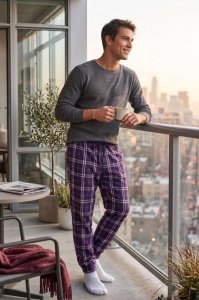 Boxercraft Adult Purple/White Plaid Flannel Jogger