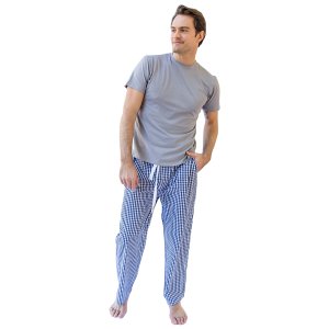 Sant + Abel Men's Hepburn Gingham Navy Cotton Pajama Pants