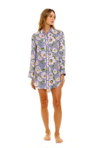 The Lazy Poet Women's Sissy Summer Dunes Linen Boyfriend Sleepshirt