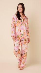 The Cat's Pajamas Women's Blush Rose Luxe Pima Cotton Classic Pajama Set