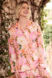 The Cat's Pajamas Women's Blush Rose Luxe Pima Cotton Classic Pajama Set