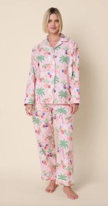 The Cat's Pajamas Women's California Christmas Flannel Classic Pajama Set
