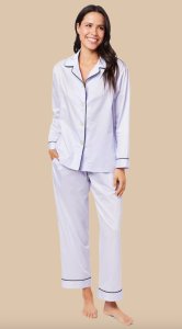 The Cat's Pajamas Women's Classic Lavender Luxe Pima Cotton Pajama Set