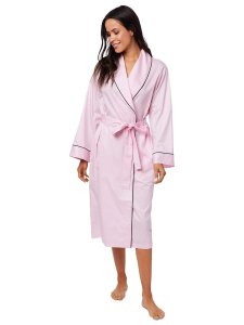 The Cat's Pajamas Women's Classic Pink Luxe Pima Cotton Shawl Collar Robe