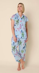 The Cat's Pajamas Women's Deerly Voile Cotton Capri Pajama Set