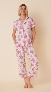 The Cat's Pajamas Women's Malia Pima Knit Cotton Capri Pajama Set