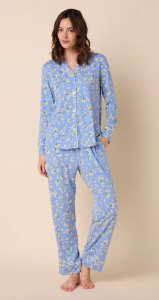 The Cat's Pajamas Women's Marguerite Pima Knit Cotton Classic Pajama Set