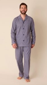 The Cat's Pajamas Men's Navy Charleston Luxe Pima Cotton Classic Pajama Set
