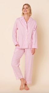 The Cat's Pajamas Women's Classic Gingham Luxe Pima Cotton Pajama Set in Pink