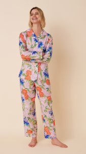 The Cat's Pajamas Women's Pink Passion Luxe Pima Cotton Classic Pajama Set