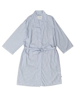 The Cat's Pajamas Women's Simple Stripe Luxe Pima Cotton Kimono  Robe in Blue