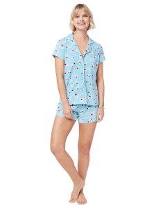 The Cat's Pajamas Women's Skye Pima Knit Cotton Short Set