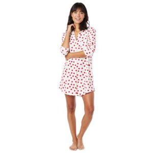 The Cat's Pajamas Women's Red Sprinkle Dots Pima Knit Classic Nightshirt