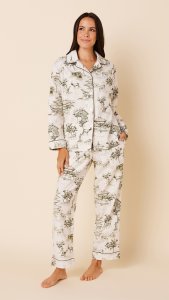 The Cat's Pajamas Women's Zen Garden Flannel Classic Pajama Set