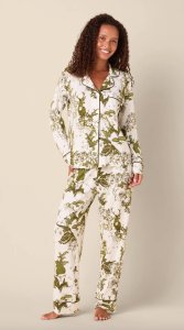 The Cat's Pajamas Women's Woodside Pima Knit Cotton Classic Pajama Set