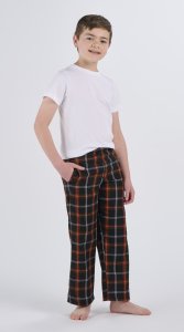 Boxercraft Kids Black/Orange Plaid Poly Flannel Lounge Pant