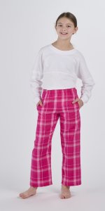 Boxercraft Kids Pink Carnegie Plaid Poly Flannel Lounge Pant