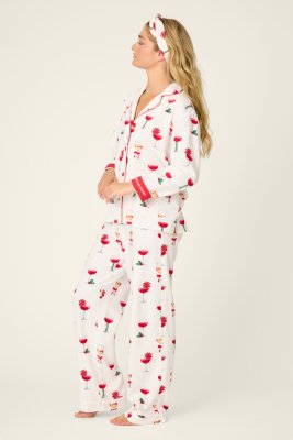 PJ Salvage Let's Get Toasty Classic Flannel Pajama Set in Ivory