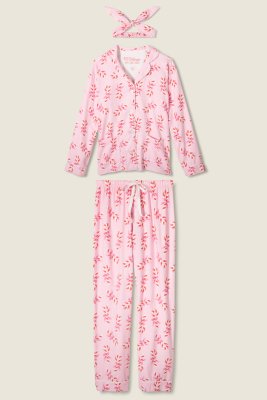 PJ Salvage Sweeter Than Sugar Candy Cane Classic Flannel Pajama Set